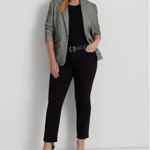 LAUREN Ralph Lauren Women's Mid Rise Straight Jeans Black Size 16W - Picture 7 of 7